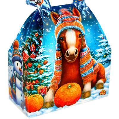 Сладкий подарок на Новый Год в картонной упаковке весом 750 грамм