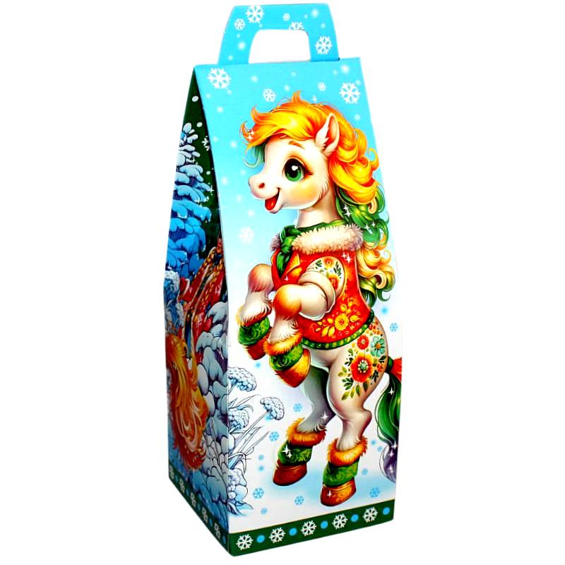 Детский новогодний подарок в картонной упаковке весом 550 грамм