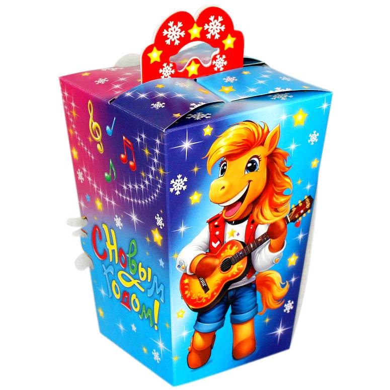 Сладкий новогодний подарок в картонной упаковке весом 600 грамм