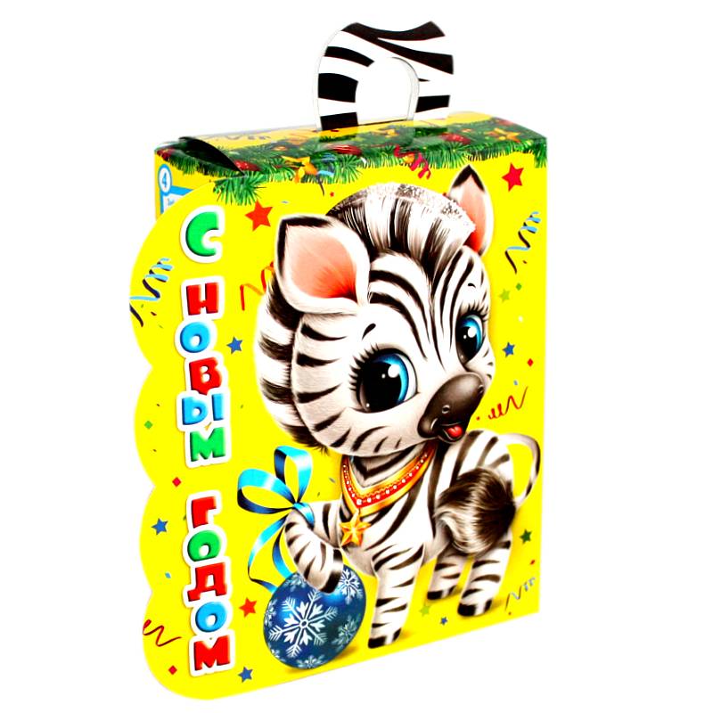 Сладкий подарок на Новый Год в картонной упаковке весом 600 грамм